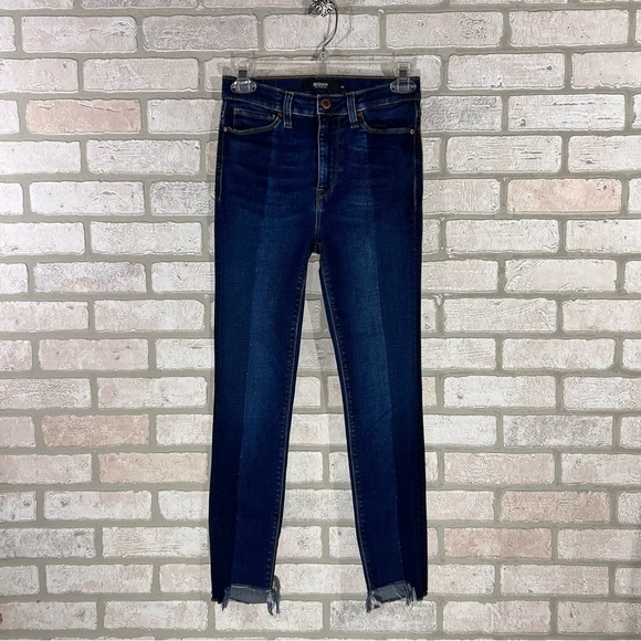 Hudson Barbara High Waist Crop Super Skinny Step Hem Jeans in Lost Wash Size 26 - Picture 5 of 12